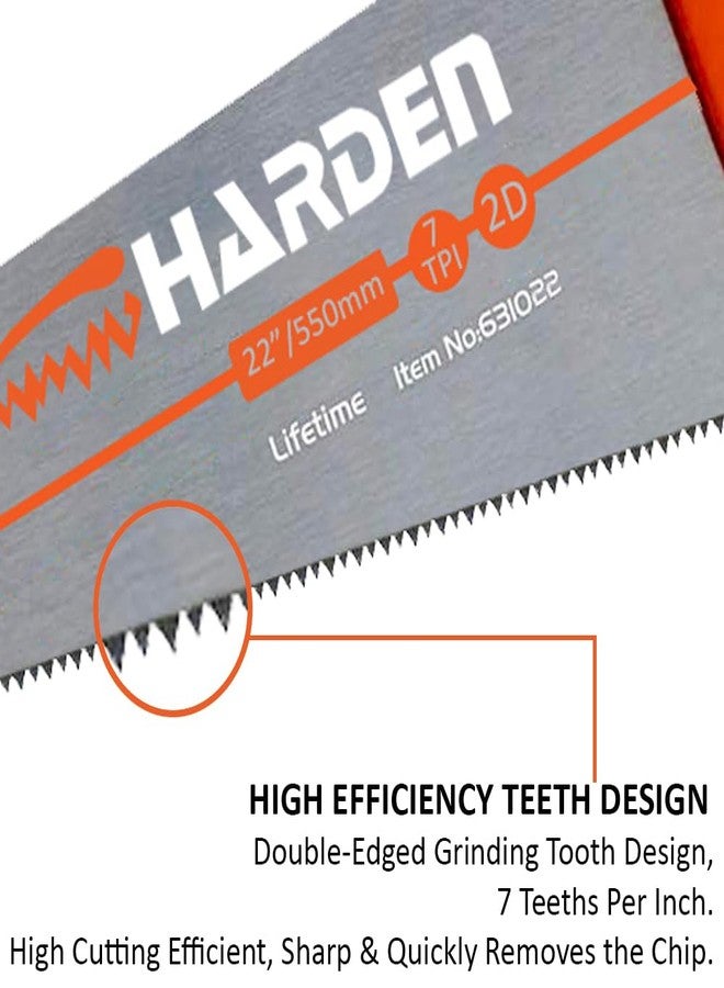 Harden 22" Hand Saw for Wood Cutting, 1605 Mn Steel - 631022 - Image 4